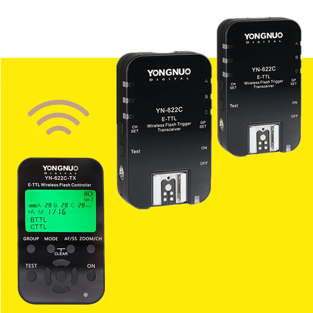 YONGNUO YN622 YN622C KIT TTL комплект триггера вспышки Передатчик x1 + 2x приемники