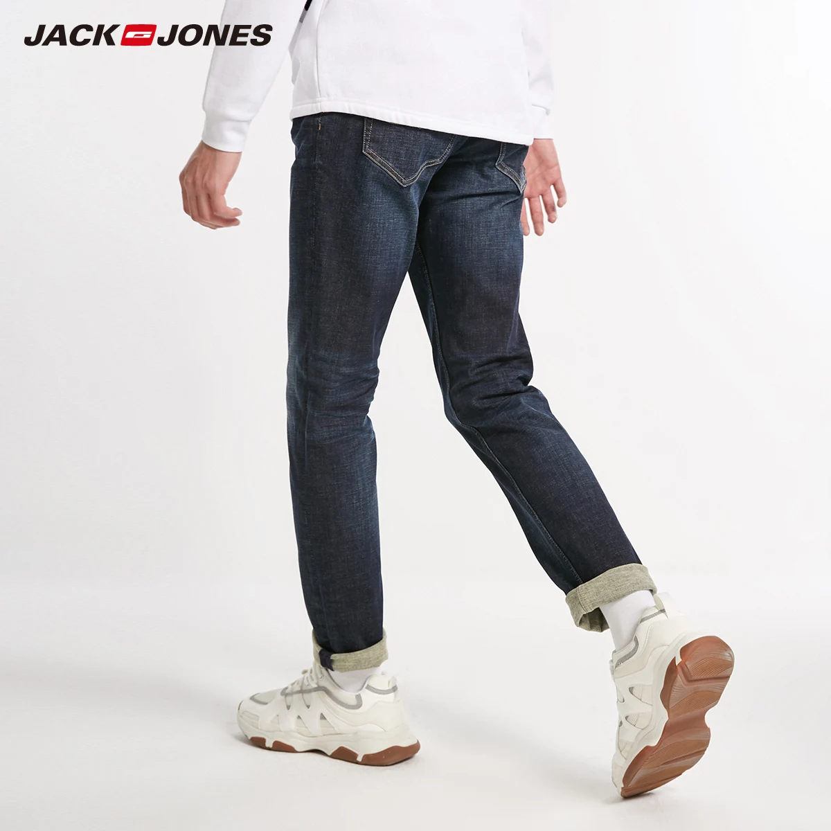 Новые Брендовые мужские джинсы Jack Jones хлопковые однотонные Прямые повседневные