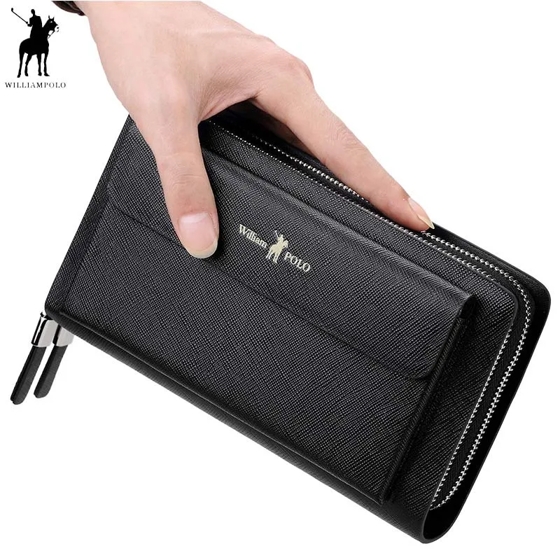 Новинка 2019 мужской клатч WILLIAMPOLO кошелек из натуральной кожи клатчи с клапаном на