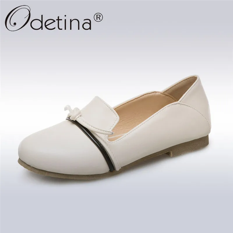 Odetina/Новые модные удобные женские балетки на плоской подошве с закругленным