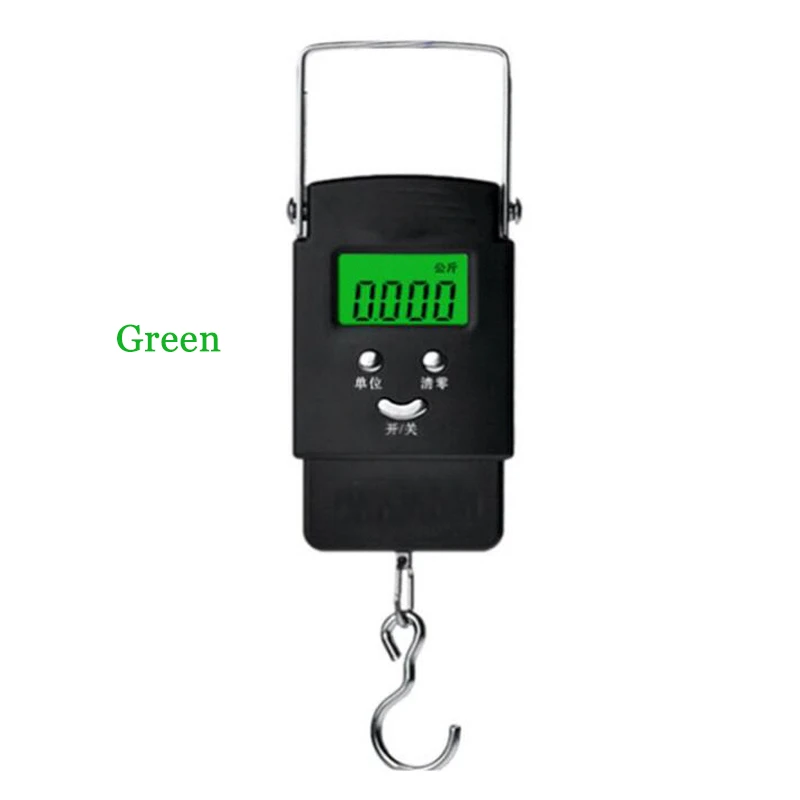 Green Backlight Портативные мини Ручные Цифровые весы для чемодан, дорожная сумка электронные весы для багажа рыболовные крючки весы баланс - Цвет: Green Backlight