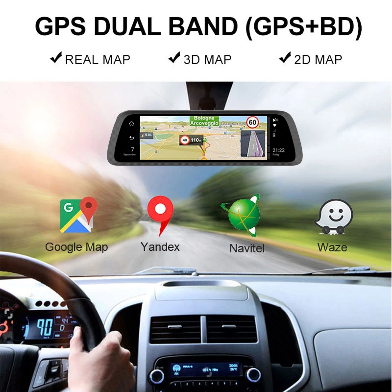 Зеркало заднего вида ADAS 10 дюймов Android 4G 1080P GPS Wi Fi 789|Видеорегистраторы| |