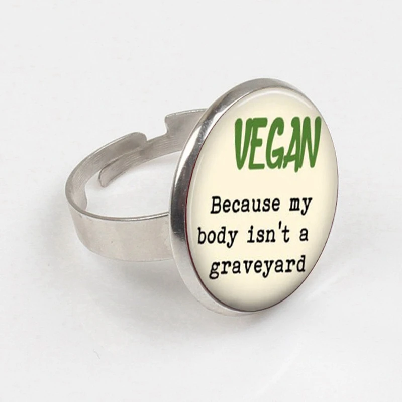 Кольцо для вегетарианцев кольцо с надписью I Love Vegan стакан драгоценных камней