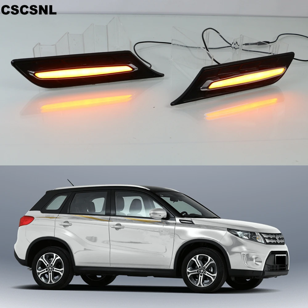 Cscsnl 2 шт. автомобиля Fender светильник для Suzuki Vitara Светодиодный дневной светильник Поворотная сигнальная лампа 12V DRL боковые лампы