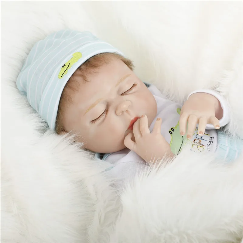 SanyDoll 22 дюйма 55 см силиконовые куклы Реборн милый костюм Спящая кукла фестиваль