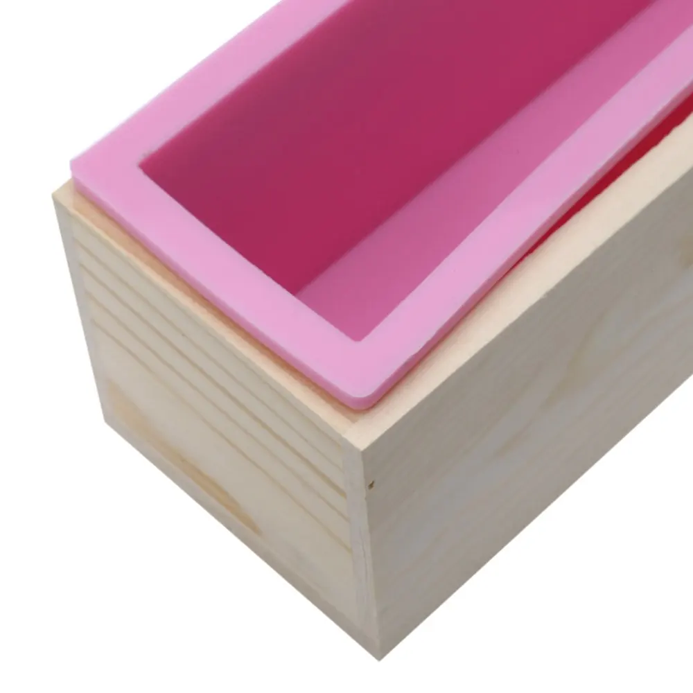 900 г и 1200 розовый прямоугольный деревянный кусок мыла плесень ящик с силиконовый