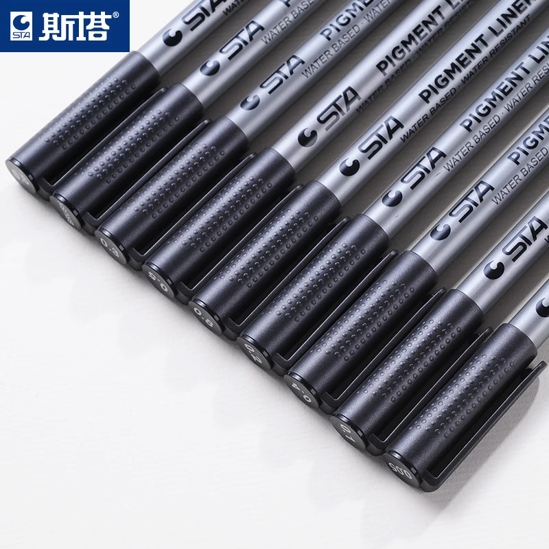 

9Pcs/set Needle Drawing Pen Mixed Size Black Hook line Pen Signing Sketch Markers Set For School Student Designers Art Supplies