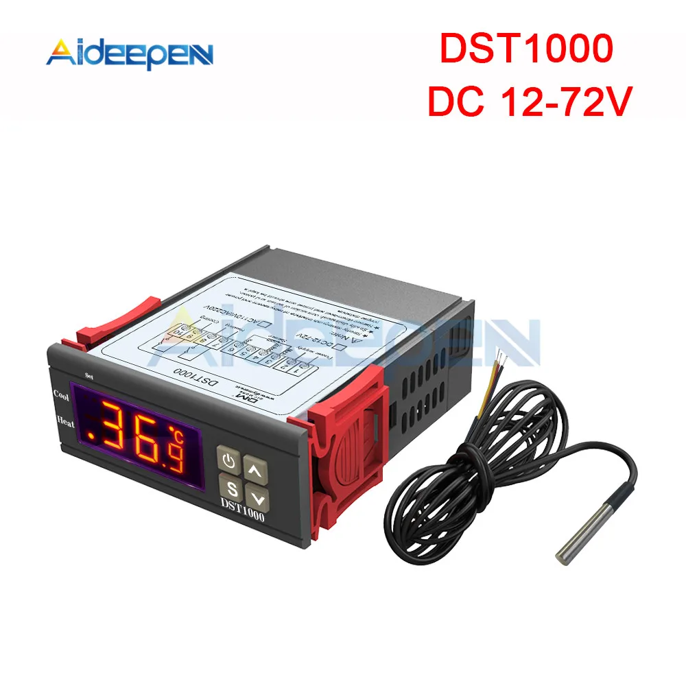 DST1000 DC 12-72V DST1000 MH1210W WH7016C DC 12 В 24 в 36 В AC 110 В 220 В цифровой регулятор температуры инкубатор термостат регулятор Датчик Зонд - Цвет: DST1000 DC 12-72V