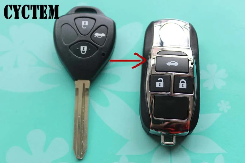 CYCTEM 3 кнопки чехол для выкидного ключа автомобиля бесключевого входа
