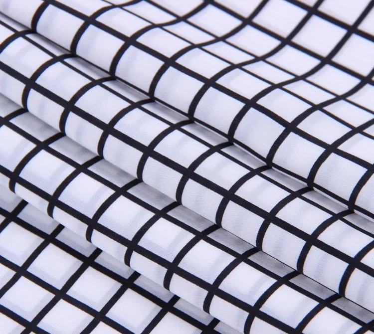5Metres 150cm Width Imitate Silk Plaid Fabric Printed Chiffon For Dress Dancing Clothing Skirt Silky Soft Fabrics | Дом и сад