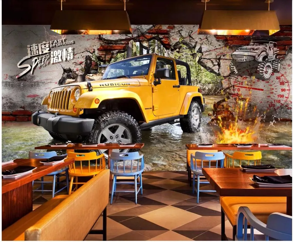 

Настенные 3D-обои на заказ, винтажные фотообои с изображением сломанной стены, багги, украшение для дома, фоновые обои для гостиной, 3 d