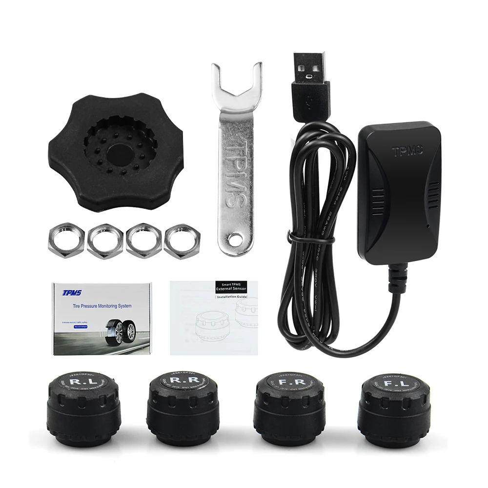 Новейшая Солнечная энергия автомобиля TPMS в режиме реального времени цифровой дисплей сигнализация с шинами давление и система контроля температуры для автоматической безопасности