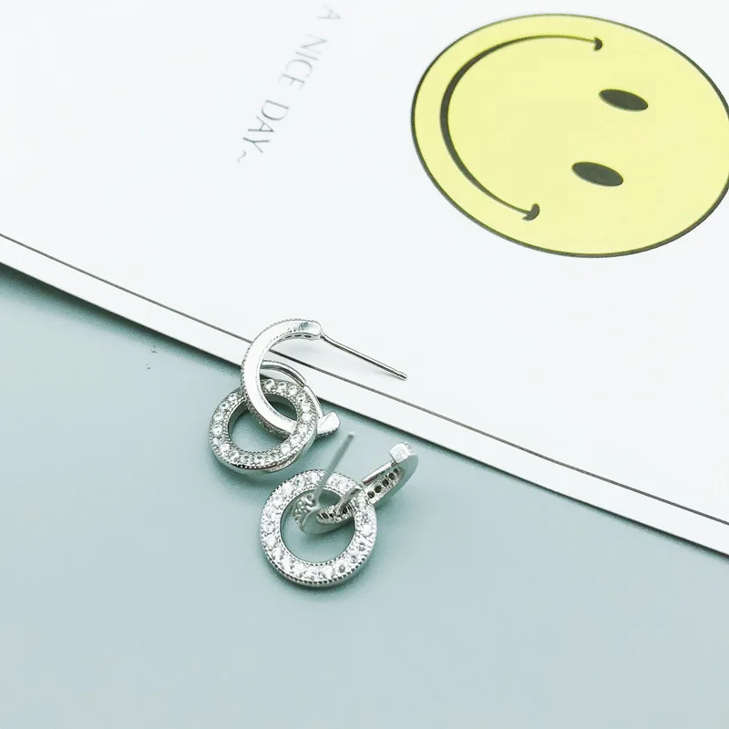 Модные круглые серьги-гвоздики серебряного цвета ювелирные изделия серьги Brincos