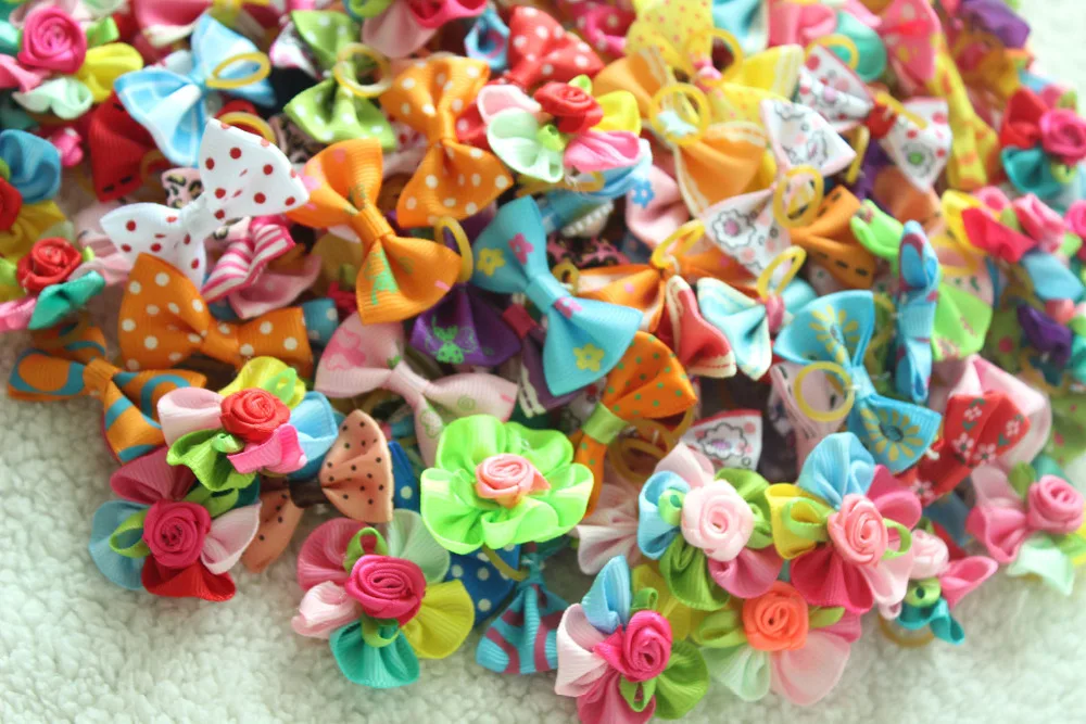 Bandas de goma para el pelo de perros y mascotas, accesorios para el pelo de perros, productos de aseo para mascotas, regalo bonito, 1000 Uds.-5