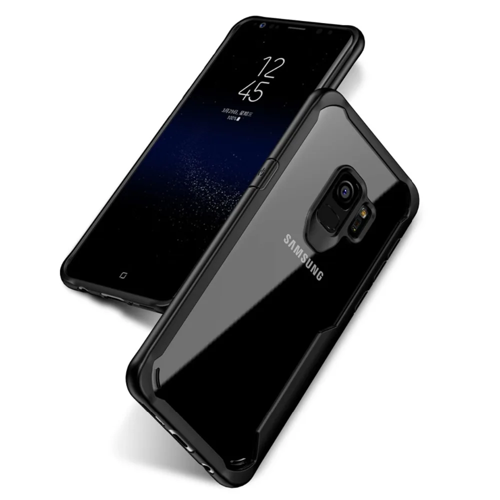 IDOOLS Case for Samsung Galaxy S9 Plus S9+ Hybrid Armor Bumper Clear Hard Acrylic Transparent Cases S 9 Capa |