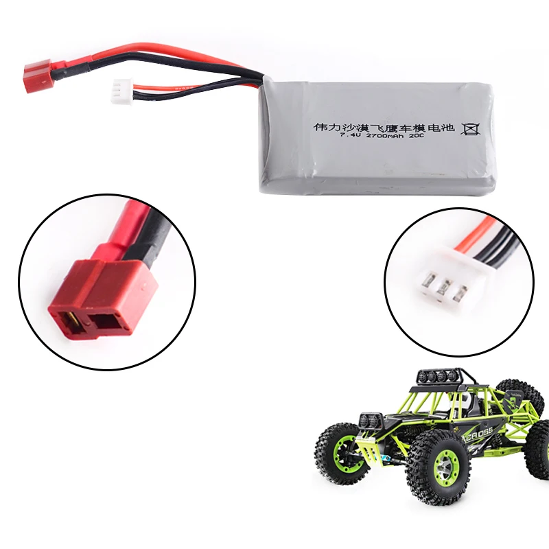 1 2 3 шт. 7 4 В 2700 мАч 20C Max 30C 2S T разъем для Wltoys 12428 12423 1:12 RC автомобильные запасные Части
