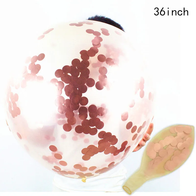 36in rose gold CFT 1 шт. 36 дюймов черный/белый латексный шар+ 1 шт. золото/серебро шторы проволока гелий Глобус mariage День Рождения Вечеринка украшения Сан Валентин - Цвет: 36in rose gold CFT