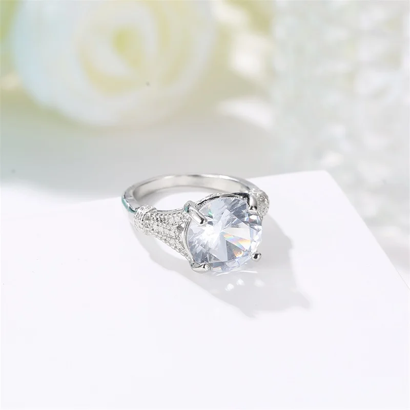 6 размеров шикарные Звездные Кристальные коготь циркония посеребренные сварочные кольца для