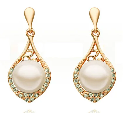 Качественные круглые жемчужные серьги AAAA + со стразами женские модные ювелирные