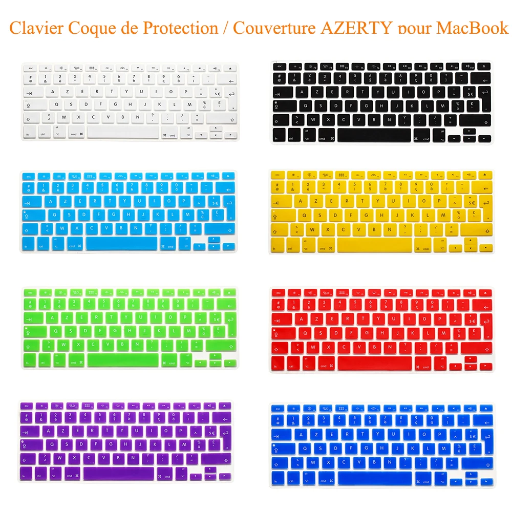 Французская клавиатура с раскладкой AZERTY чехол 13 &quot15&quot UK/EU силиконовая Мягкая