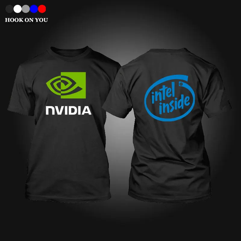 Мужская футболка Intel inside GEFORCE GTX intel Nvidia высококачественные мужские повседневные