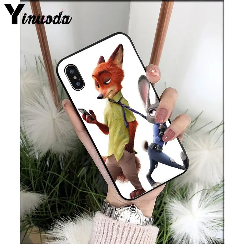 A8 Yinuoda Zootopia Lover fox rabbit DIY раскрашенный красивый чехол для телефона для iPhone X XS MAX 6 6s 7 7plus 8 8Plus 5 5S SE XR - Цвет: A8
