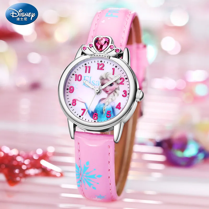 Disney Frozen Elsa Princess водонепроницаемые кварцевые часы милые Мультяшные часы для девочек