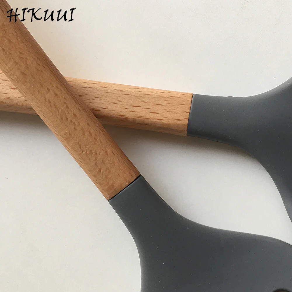 HIKUUI 1 шт., розничная, деревянная ручка, посуда, ограниченная серия, силиконовая кухонная утварь, инструменты для приготовления пищи, ковш, кухонная утварь