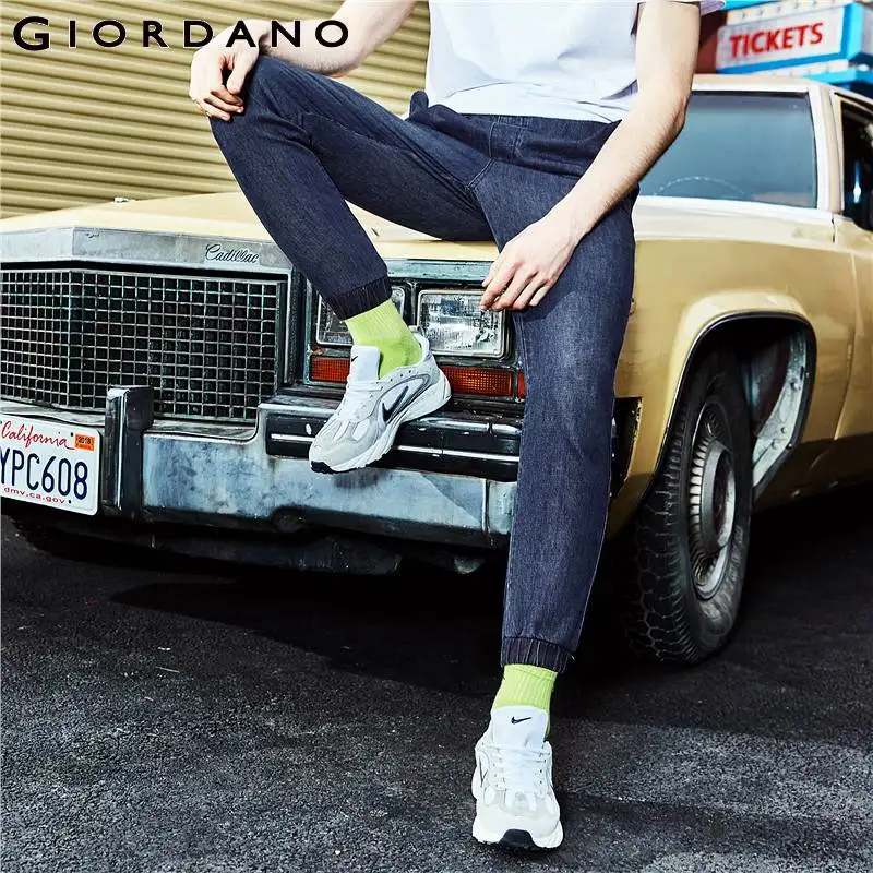 Giordano мужские тонкие Хлопчатобумажные брюки с эластичной талией имеется два