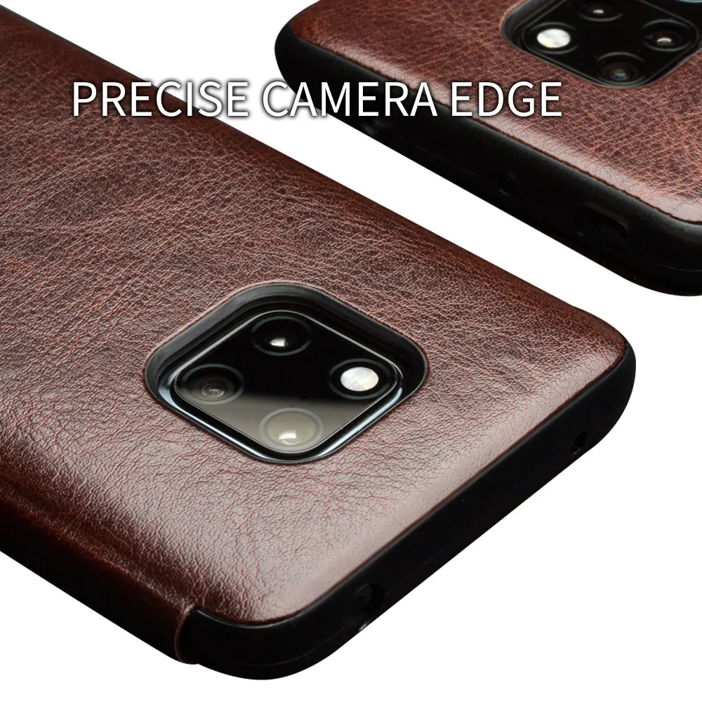 qialino luxury genuine leather smart view flip case for huawei mate20 pro stylish handmade ultra slim phone cover for mate 20 free global shipping
