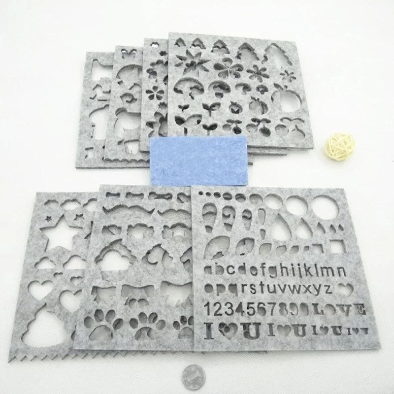 7pcs Игла DIY валяния фетровые аппликации плесень Ремесло Инструмент Бытовая фетровая аппликация Плесень 7 шт Серый Цвет Ручной войлок шаблон - Цвет: 7pcs