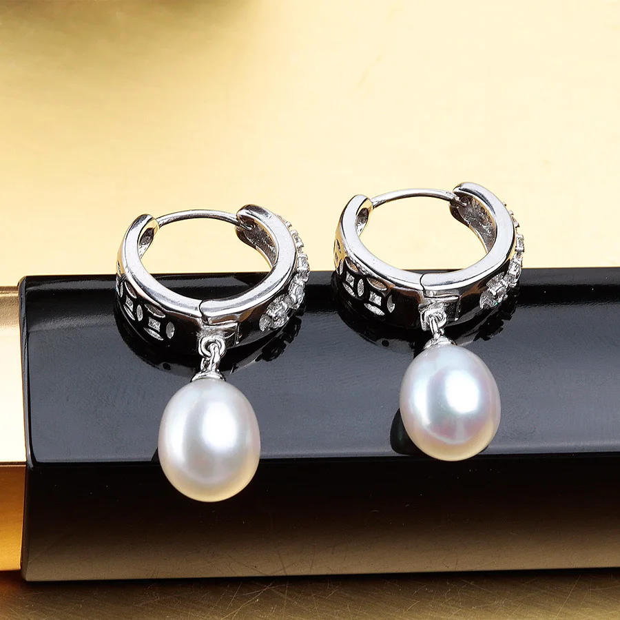 Распродажа! Женские серьги капельки из 100% натурального пресноводного жемчуга с