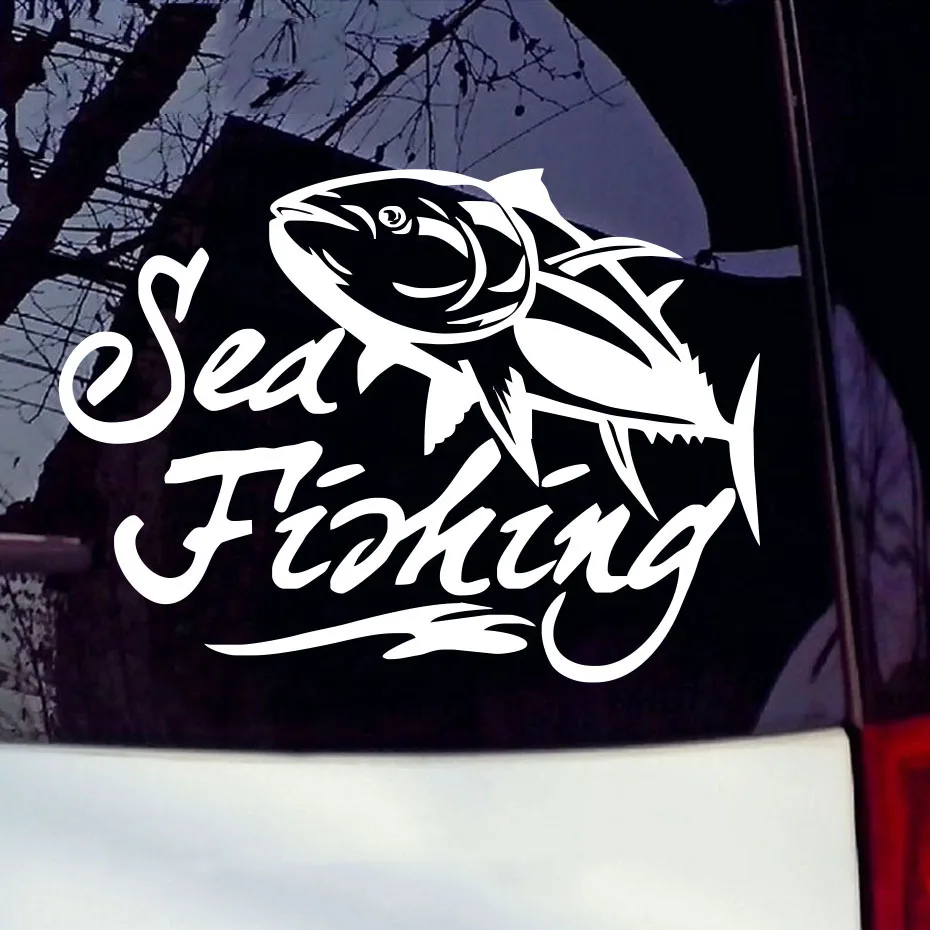 

20,5*15,2 см, Виниловая наклейка для морской рыбалки, забавная наклейка, ПВХ клейкий автомобильный Стайлинг, Переводные картинки для грузовика, ...