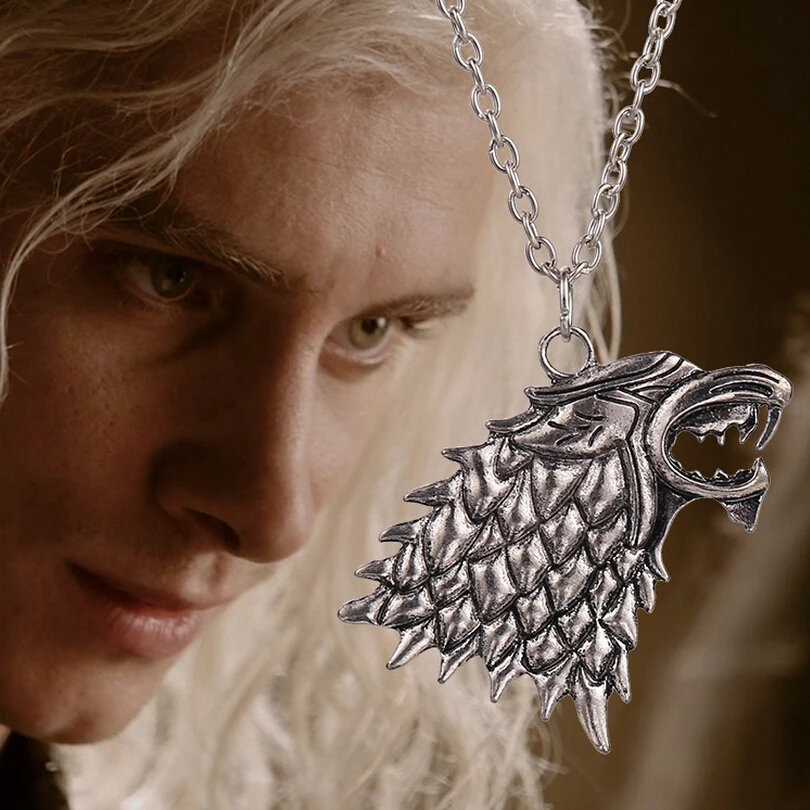 Ожерелье с подвеской BERTHATINA The Song of Ice And Fire Game Thrones Black Stark Dire Wolf мужское ожерелье