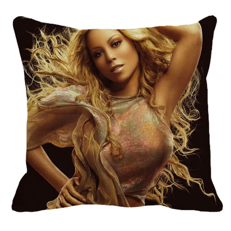 XUNYU 45cmX45cm американская певица Mariah Carey новая льняная хлопковая Удобная наволочка