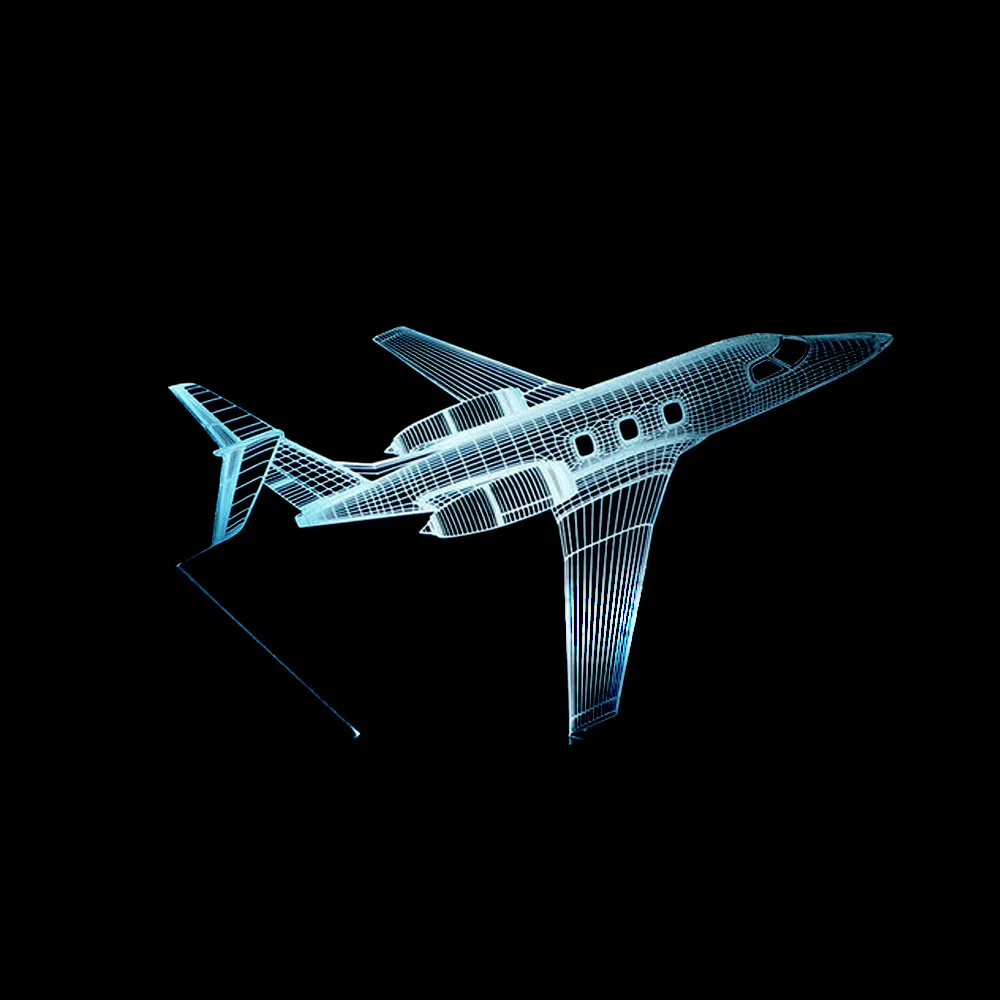 Новинка Самолет 3D светодиодный визуальный ночник красочный сенсорный USB 7 видов
