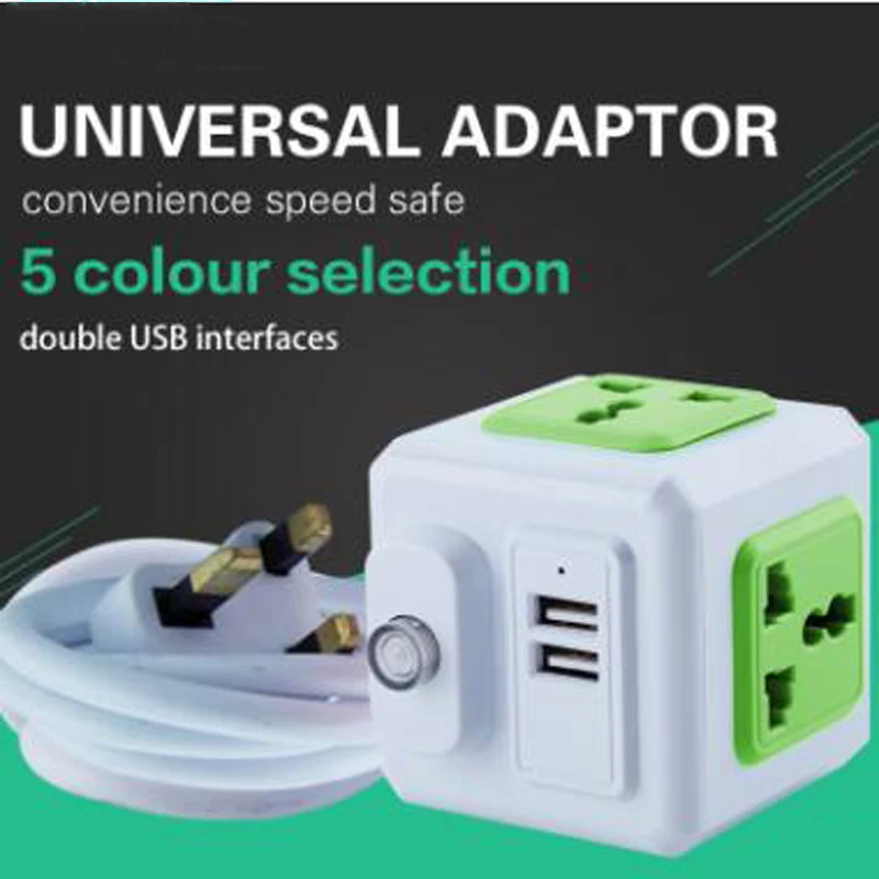 Умный дом power Cube розетка EU/US/UK вилка 4 гнезда 2 USB порта адаптер питания внешний удлинитель адаптер универсальный разъем