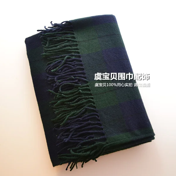 Blackish green Шаль Из Искусственного кашемира, зимняя шотландская клетка, зеленый, красный, плед, шарф, теплая Пашмина, унисекс, акриловые шарфы для мужчин или женщин, рождественский подарок - Цвет: Blackish green