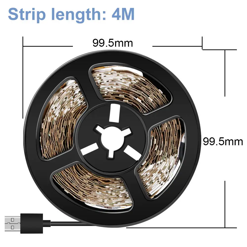 4m 240leds 5V с питанием от USB лампа светодиодный светильник гибкий светильник Светодиодные полосы Bandelettes светодиодные светильники tira неоновая лента шкаф ночной Светильник s - Испускаемый цвет: 4m 240leds