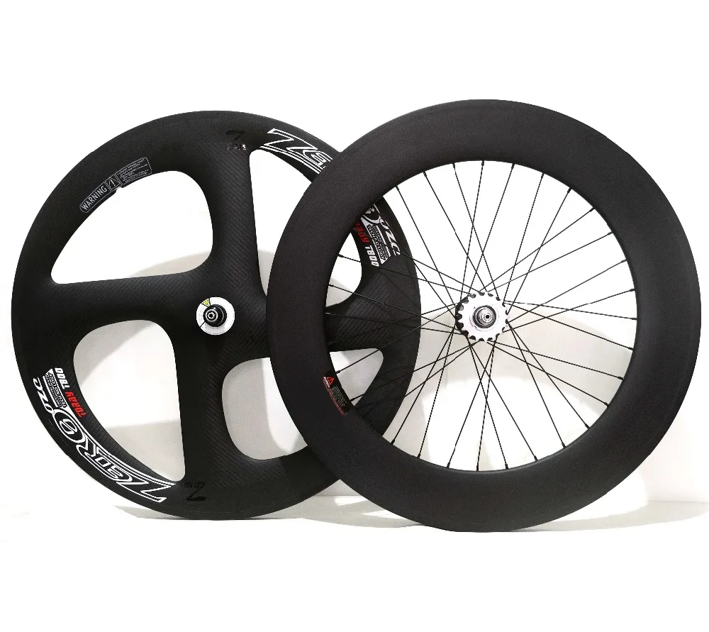 

700C Full carbon front 70mm depth four-spoke track carbon wheels rear 88mm fixed gear carbon wheelset for Time/Trial bicycle