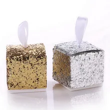 1 шт. Подарочная коробка золотого и серебряного цвета для конфет
