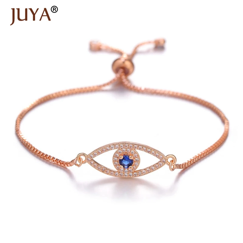 Rose gold copper zircon bracelet femme latest design 10 styles fashion charms evil eye bracelets for men women armband pulsera - Окраска металла: Rose gold