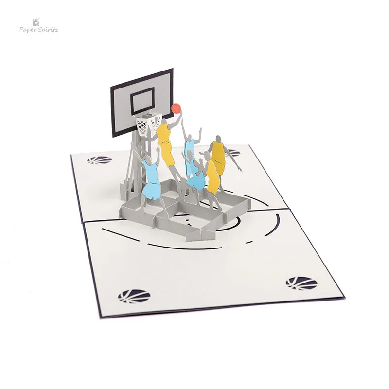 Открытка Dunk Pop up на день рождения для мальчиков 3D лазерная вырезка Рождественская