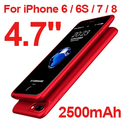 For iPhone 6 6s 7 8 5000 мАч/7000 мАч тонкий ультра тонкий чехол для телефона с аккумулятором для iPhone 6 6 s plus power Bank чехол для зарядного устройства для iPhone 6 6s 7 8 Plus - Цвет: For iPhone 6 6s 7 8