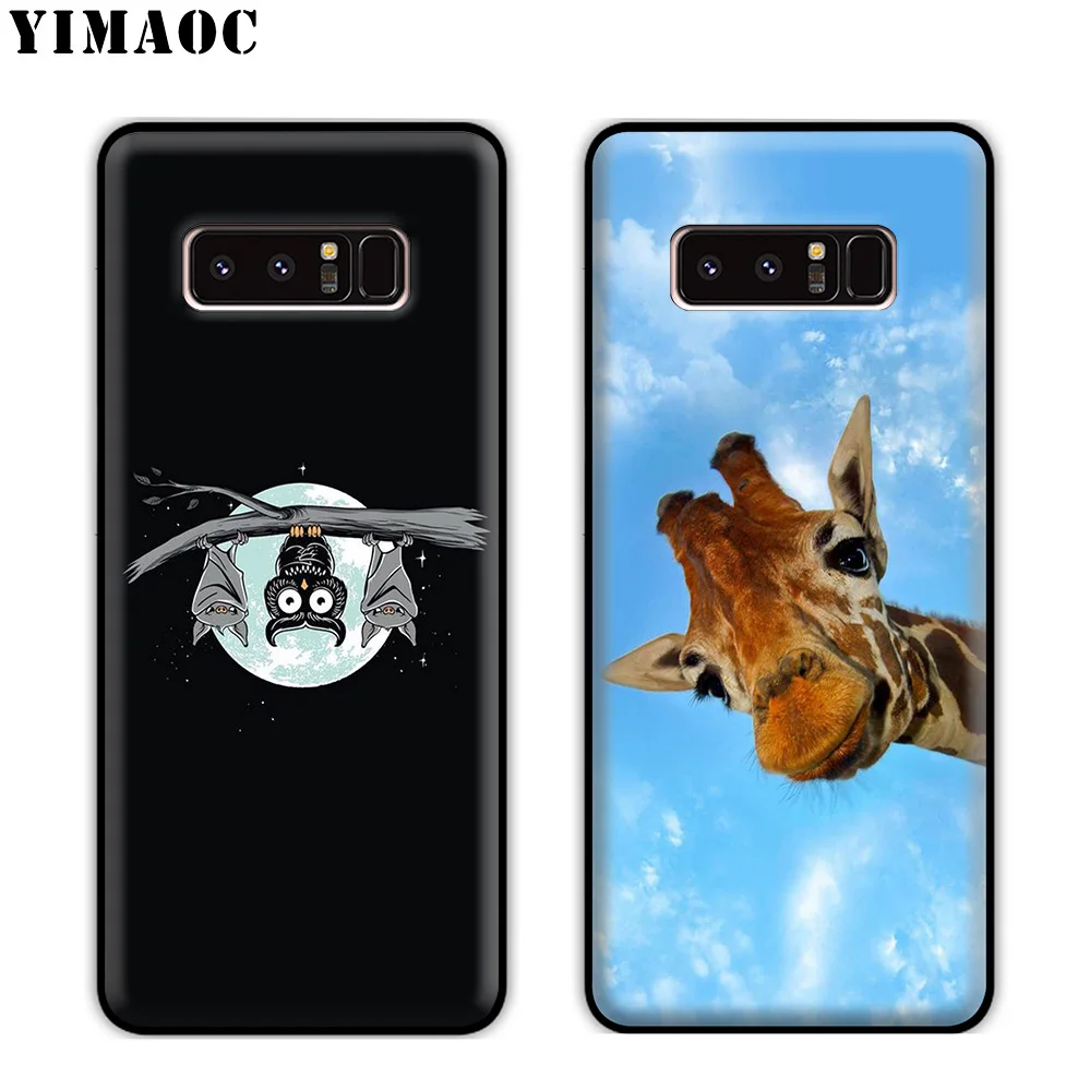 YIMAOC Giraffe Cute Animal Funny Soft Silicone Case for Samsung Galaxy S10 S10e S9 S8 Plus S7 S6 Edge J6 Cover |