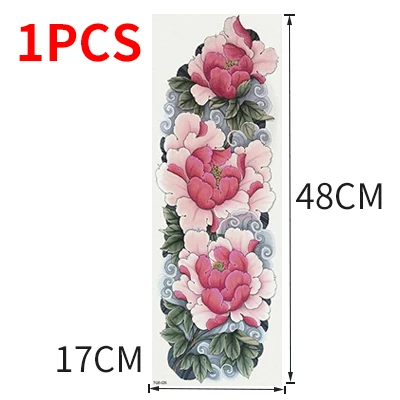 style 20-1pcs Временные татуировки наклейки для мужчин татуировки рукава тела рука Вспышка татуировки водонепроницаемые переводные наклейки череп цветок металлик татуировки - Цвет: style 20-1pcs