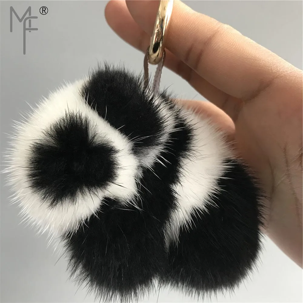 Magicfur настоящая меховая панда шарик амулет сумка с помпоном кошелек
