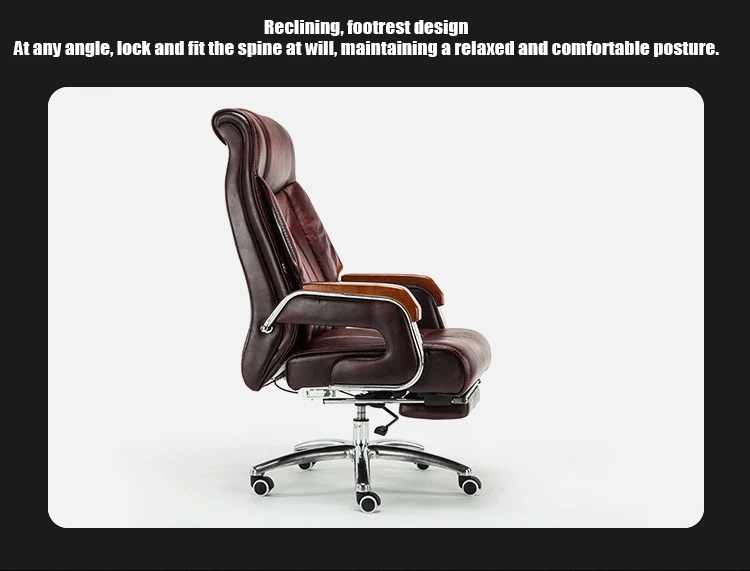 Роскошное качественное кресло из воловьей кожи 8770 Silla Gamer Boss Poltrona с подставкой для ног, массажное колесо из натуральной кожи