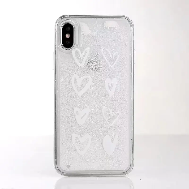 LANCASE сердце телефон Сумки для iPhone 8 чехол силиконовый Блеск блестящая Снежинка