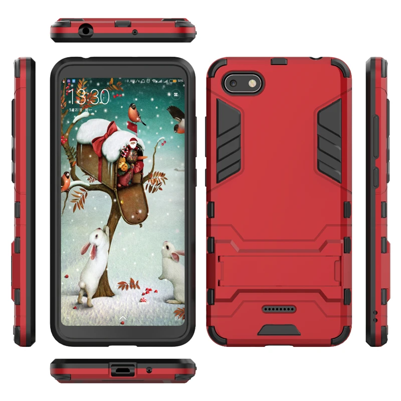 Fashion Full Cover Hard PC Iron Man Cases for Xiaomi Redmi 6A Soft Silicone Stand On Shell Bag |